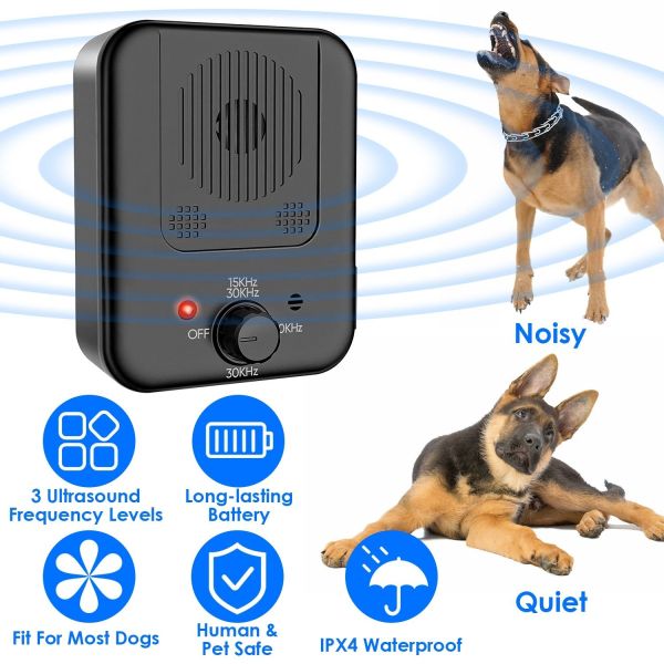Ultrasonic Anti-barking Device Max 26.2Feet Sensing Sonic Bark Deterrent with 3 3 Ultrasonic Frequency Levels Indoor Outdoor Dog Bark Control Ultrasonic Anti-barking Device Max 26.2Feet Sensing Sonic Bark Deterrent with 3 3 Ultrasonic Frequency Levels Indoor Outdoor Dog Bark Control