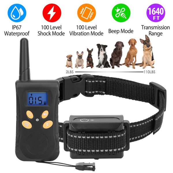 Dog Training Collar IPX7 Waterproof Pet Beep Vibration Electric Shock Collar Dog Training Collar IPX7 Waterproof Pet Beep Vibration Electric Shock Collar