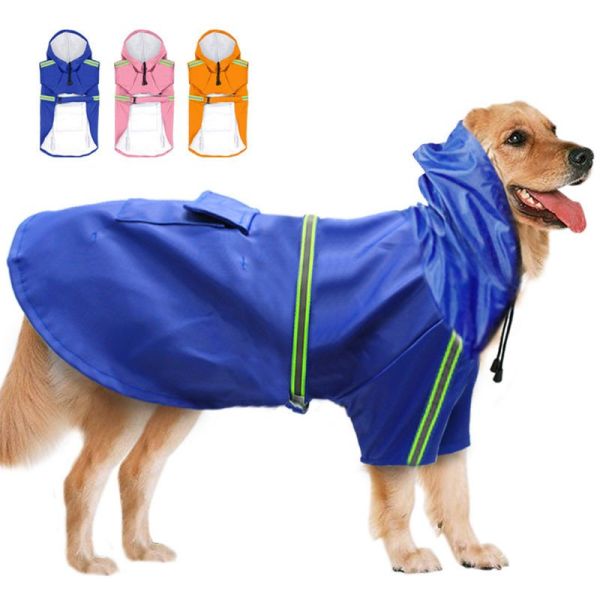 Waterproof Dog Raincoat Leisure Lightweight Dog Coat Jacket Reflective Rain Jacket with Hood for Small Medium Large Dogs Waterproof Dog Raincoat Leisure Lightweight Dog Coat Jacket Reflective Rain Jacket with Hood for Small Medium Large Dogs
