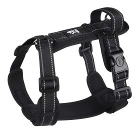 Dog Hand Holding Rope Chest Strap Reflective Vest Explosion-proof Medium Large Dog Pet Traction Dog Leash (Option: Black-M)